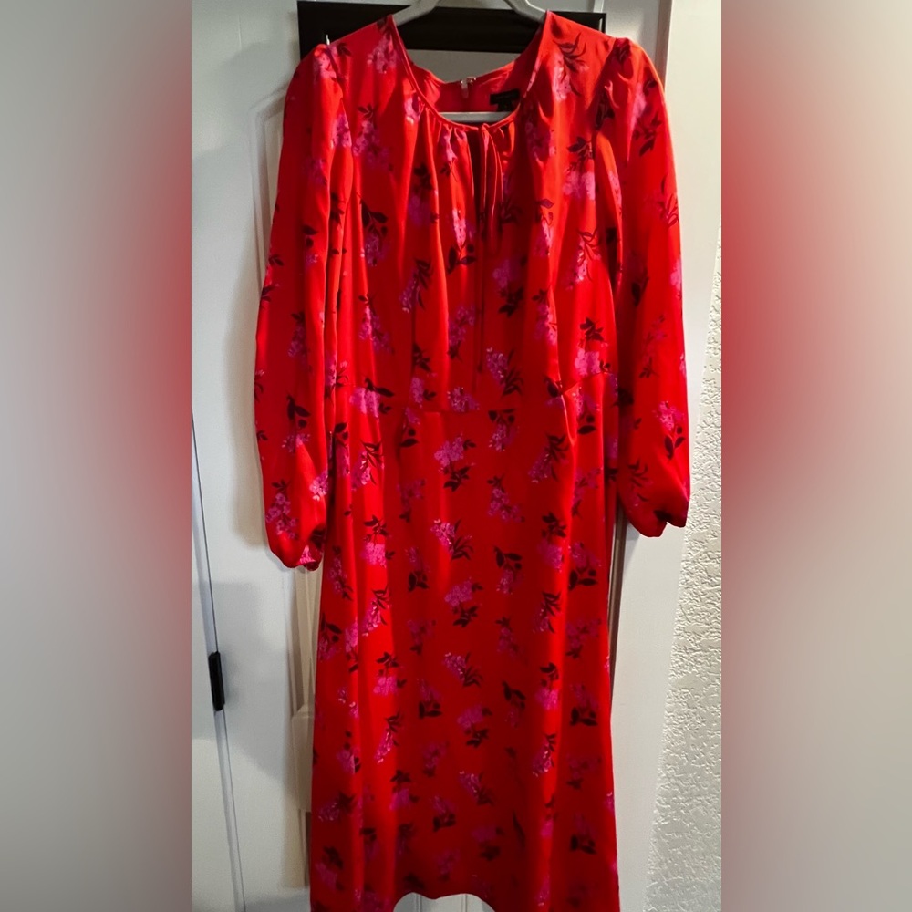 Ann Taylor Red and Purple Floral Maxi Dress